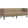 Trivietė chesterfield sofa, kapučino spalvos, dirbtinė oda