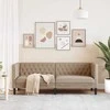 Trivietė chesterfield sofa, kapučino spalvos, dirbtinė oda