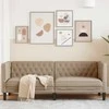Trivietė chesterfield sofa, kapučino spalvos, dirbtinė oda