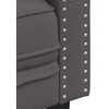 Trivietė chesterfield sofa, pilkos spalvos, dirbtinė oda