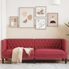Trivietė chesterfield sofa, raudonojo vyno sp., dirbtinė oda