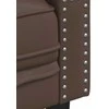 Trivietė chesterfield sofa, rudos spalvos, dirbtinė oda