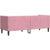 Trivietė chesterfield sofa su pagalvėlėmis, rožinė, aksomas