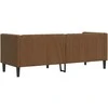 Trivietė chesterfield sofa su pagalvėlėmis, ruda, dirbtinė oda