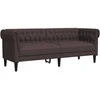 Trivietė chesterfield sofa, tamsiai rudos spalvos, audinys