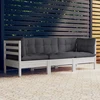 Trivietė sodo sofa su antracito pagalvėlėmis, pušies masyvas