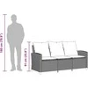 Trivietė sodo sofa su pagalvėlėmis ir staliuku, pilkos spalvos