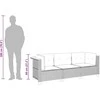 Trivietė sodo sofa su pagalvėlėmis, juodos spalvos, poliratanas