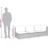 Trivietė sodo sofa su pagalvėlėmis, juodos spalvos, poliratanas