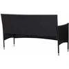 Trivietė sodo sofa su pagalvėlėmis, juodos spalvos, poliratanas