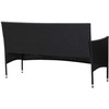 Trivietė sodo sofa su pagalvėlėmis, juodos spalvos, poliratanas