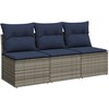 Sodo sofa su pagalve Pilka 165 x 62 x 69 cm Poli ratanas