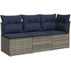 Sodo sofa su pagalve Pilka 172 x 62 x 69 cm Poli ratanas