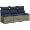 | Sodo sofa | su pagalve Pilka 165 x 62 x 69 cm Poli ratanas