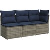 | Sodo sofa | su pagalve Pilka 172 x 62 x 69 cm Poli ratanas