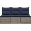 Sodo sofa su pagalve Pilka 165 x 62 x 69 cm Poli ratanas