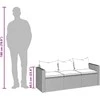Trivietė sodo sofa su pagalvėlėmis, rudos spalvos, poliratanas