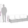 Trivietė sodo sofa su pagalvėlėmis, smėlio spalvos, poliratanas