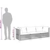 Trivietė sodo sofa su pagalvėlėmis, smėlio spalvos, poliratanas
