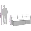 Trivietė sodo sofa su pagalvėlėmis, smėlio spalvos, poliratanas