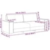 Trivietė sofa, debesų pilka, 220x78x84 cm, audinys