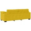 Trivietė sofa, geltona, 220x77x82 cm, aksomas