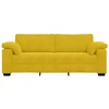 Trivietė sofa, geltona, 220x77x82 cm, aksomas