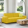 Trivietė sofa, geltona, 220x78x84 cm, aksomas