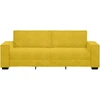 Trivietė sofa, geltona, 220x78x84 cm, aksomas