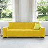 Trivietė sofa, geltona, 220x78x84 cm, aksomas