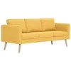 Trivietė sofa, geltona, audinys