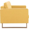 Trivietė sofa, geltona, audinys