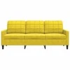 Trivietė sofa, geltonos spalvos, 180cm, aksomas