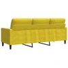 Trivietė sofa, geltonos spalvos, 180cm, aksomas