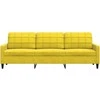 Trivietė sofa, geltonos spalvos, 210cm, aksomas