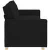 Trivietė sofa, juoda, 220x78x84 cm, audinys