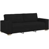 Trivietė sofa, juoda, 220x78x84 cm, audinys