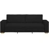 Trivietė sofa, juoda, 220x78x84 cm, audinys