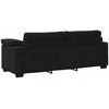 Trivietė sofa, juoda, 220x77x82 cm, aksomas