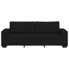 Trivietė sofa, juoda, 220x77x82 cm, audinys