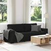 Trivietė sofa, juoda, 220x77x82 cm, audinys
