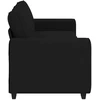 Trivietė sofa, juoda, 220x77x82 cm, audinys