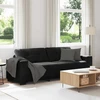 Trivietė sofa, juoda, 220x78x80 cm, aksominė