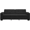 Trivietė sofa, juoda, 220x78x80 cm, aksominė