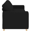 Trivietė sofa, juoda, 220x78x80 cm, audinys
