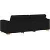 Trivietė sofa, juoda, 220x78x80 cm, audinys