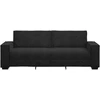 Trivietė sofa, juoda, 220x78x84 cm, aksominė