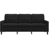 Trivietė sofa, juodos spalvos, 180cm, aksomas