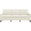 Trivietė sofa, kreminės spalvos, 180cm, aksomas