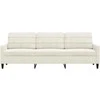 Trivietė sofa, kreminės spalvos, 210cm, aksomas